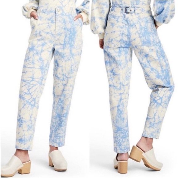 Rachel Comey Jeans 6 Marbled High Rise Tapered Blue 80s Style Jeans New - Picture 5 of 13